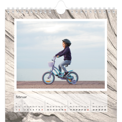 Jahreskalender Quadratisch — Holzstrukturen [Februar]