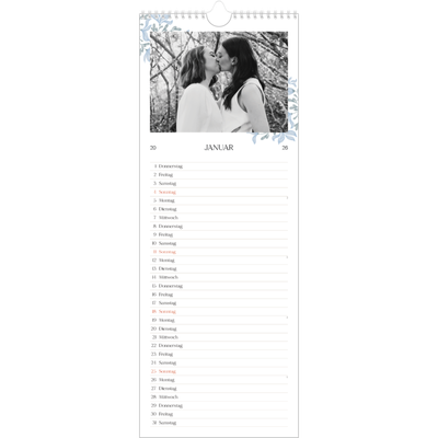 Küchenkalender  — Elegante Blumen [Januar]