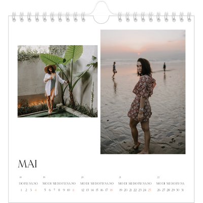 Jahreskalender Quadratisch — Surfen bei Sonnenuntergang [deckblatt]