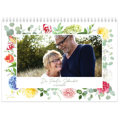 Fotokalender A4 doppelt (30 x 40 cm) — Klassisch geblümt [deckblatt]