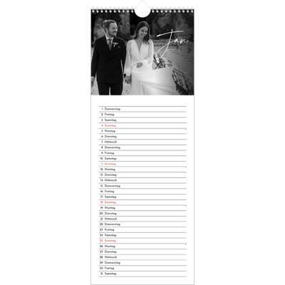 Küchenkalender  — Elegante Schrift [Januar]