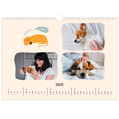Fotokalender A3 — Hunde und Kritzeleien [Januar]