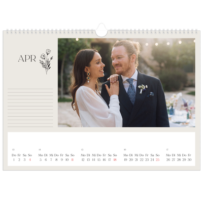 Fotokalender A3 — Blühende Initialen [April]