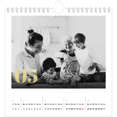 Jahreskalender Quadratisch — Große Glitzerzahlen [deckblatt]