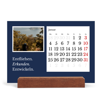 Tischkalender mit Holzfuß Querformat — Redaktionelle Erde