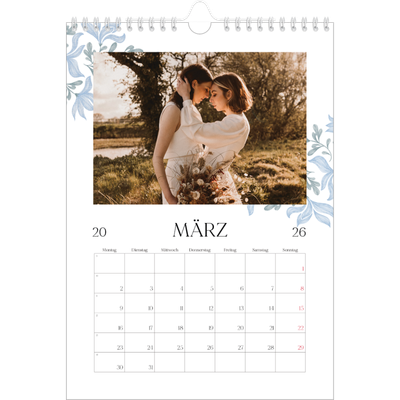 Fotokalender A4 (20 x 30 cm) — Elegante Blumen [Marsch]