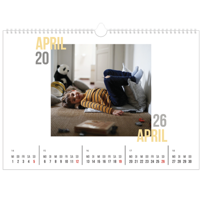 Fotokalender A3 — Doppelter Text [April]