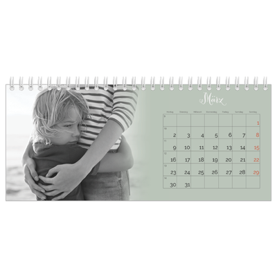 Tischkalender — Zartgrüner Farbverlauf [Marsch]