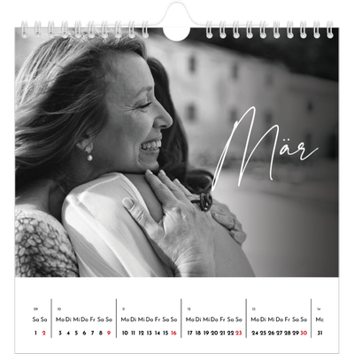 Jahreskalender Quadratisch — Elegante Schrift [Marsch]