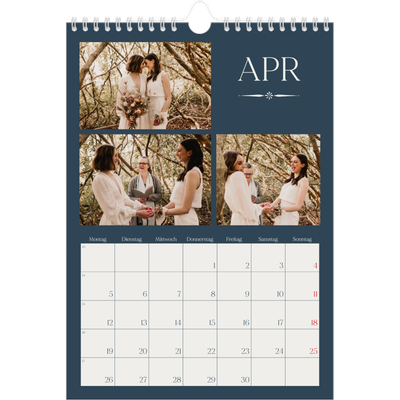 Fotokalender A4 (20 x 30 cm) — Schiefer und Serifen [April]