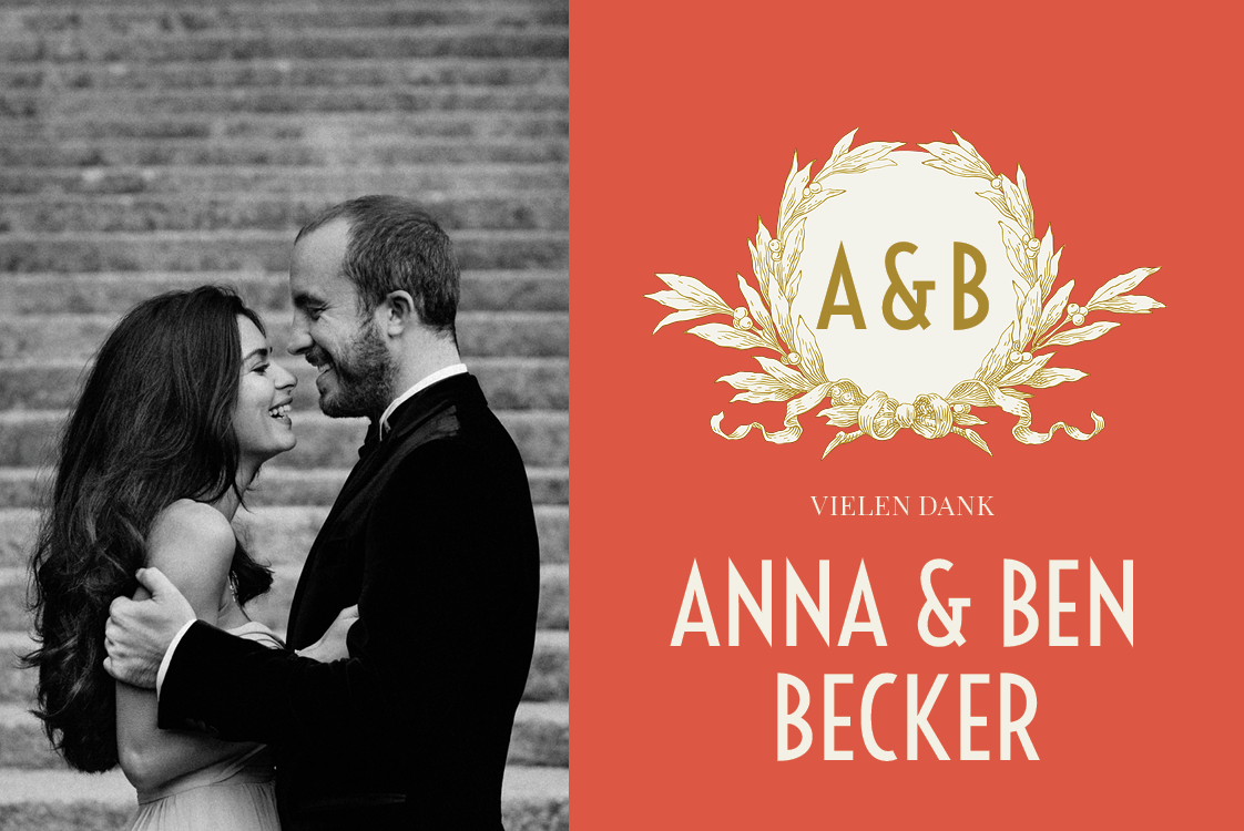 Dankeskarten — Gold und Rot