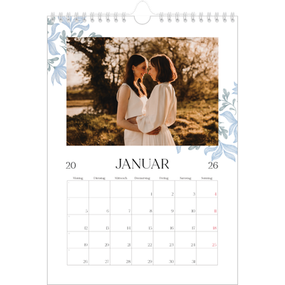 Fotokalender A4 (20 x 30 cm) — Elegante Blumen [Januar]