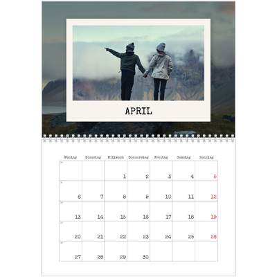 Fotokalender A4 doppelt (30 x 40 cm) — Die Porträtaufnahme [April]