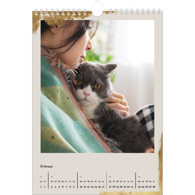Fotokalender A4 (20 x 30 cm) — Classic Gold [Februar]