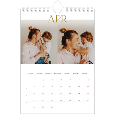 Fotokalender A5 — Großer goldener Text [April]