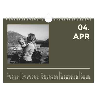 Fotokalender A4 — Modern und kräftig [April]