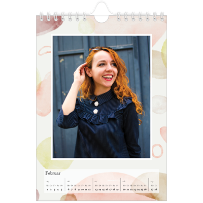 Fotokalender A5 — Wasserfarbentupfer [Februar]