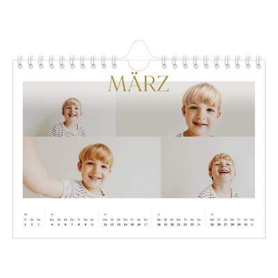 Fotokalender A5 — Großer goldener Text [Marsch]