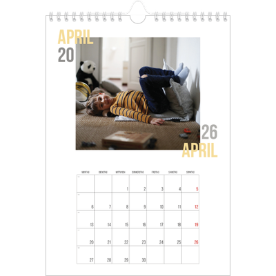 Fotokalender A4 (20 x 30 cm) — Doppelter Text [April]