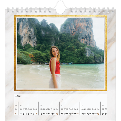 Jahreskalender Quadratisch — Classic Marble [April]