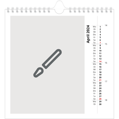 Jahreskalender Quadratisch — Gestalte deine eigenen Produkte [April]