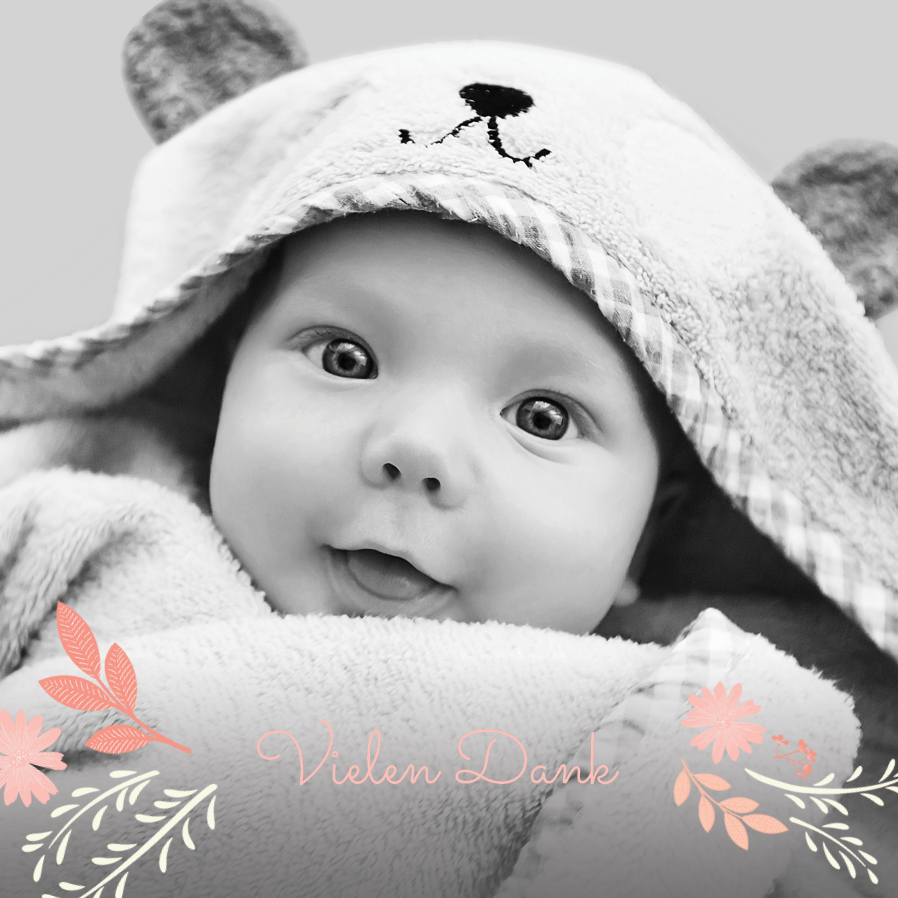 Dankeskarten — Blumenbaby