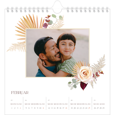 Jahreskalender Quadratisch — Boho [Februar]