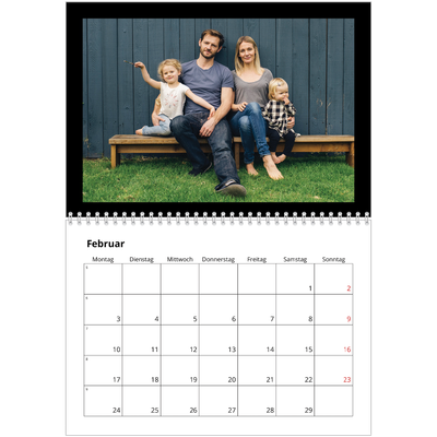 Fotokalender A4 doppelt (30 x 40 cm) — Black margin [Februar]