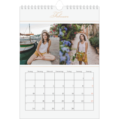 Fotokalender A4 (20 x 30 cm) — Goldschrift Banner [Februar]