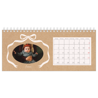 Tischkalender — Kraftpapier und Schleife [Januar]