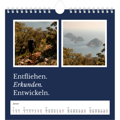Jahreskalender Quadratisch — Redaktionelle Erde [Januar]