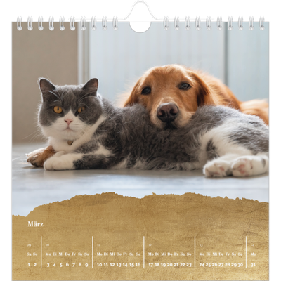 Jahreskalender Quadratisch — Classic Gold [Marsch]