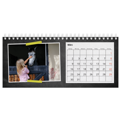 Tischkalender — Fotos mit Klebestreifen-Optik [Marsch]