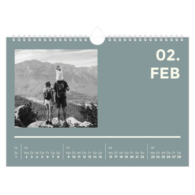 Fotokalender A4 — Modern und kräftig [Februar]