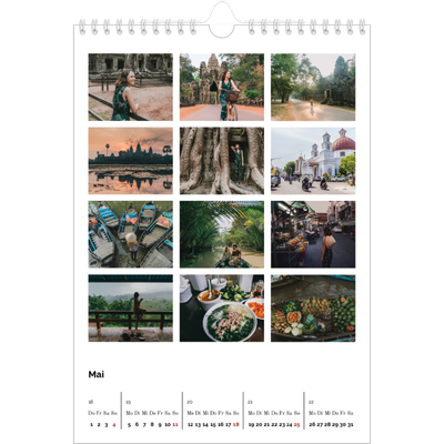 Fotokalender A4 (20 x 30 cm) — Fotoraster minimalistisch [Mai]