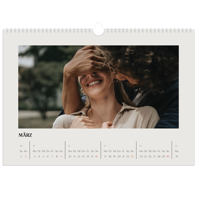 Fotokalender A3 — Schlicht in Creme [Marsch]