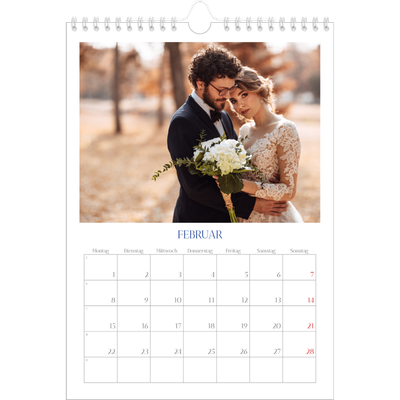Fotokalender A4 (20 x 30 cm) — Kobalt Klassik [Februar]