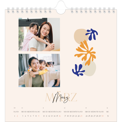 Jahreskalender Quadratisch — Verspielte Korallen [Marsch]