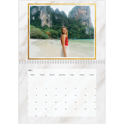 Fotokalender A4 doppelt (30 x 40 cm) — Classic Marble [Marsch]
