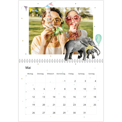 Fotokalender A4 doppelt (30 x 40 cm) — Wasserfarbentiere [deckblatt]
