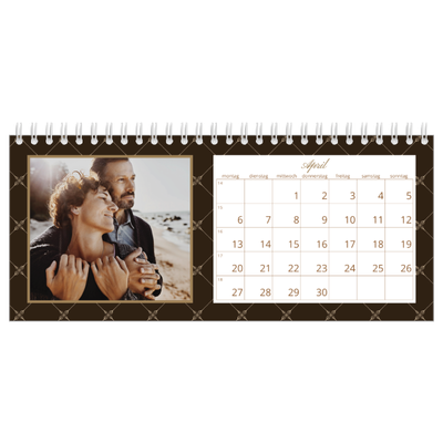 Tischkalender — Vintage Schwarz-Weiß [April]