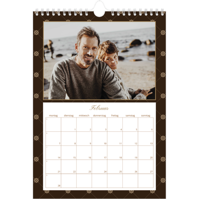 Fotokalender A4 (20 x 30 cm) — Vintage Schwarz-Weiß [Februar]