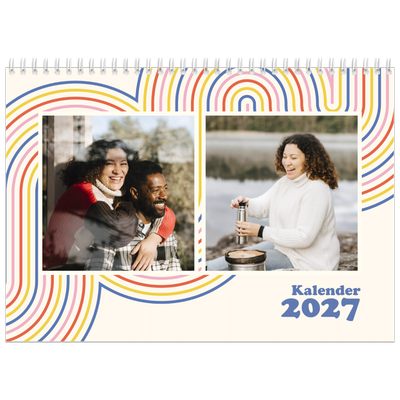 Fotokalender A4 doppelt (30 x 40 cm) — Retro-Streifen [deckblatt]