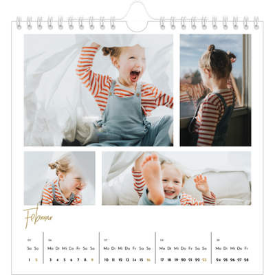 Jahreskalender Quadratisch — Handgeschrieben [Februar]