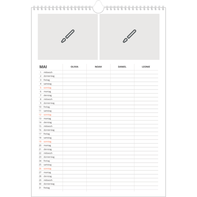 A3 Familienplaner — Gestalte selbst - 4-köpfige Familie [deckblatt]