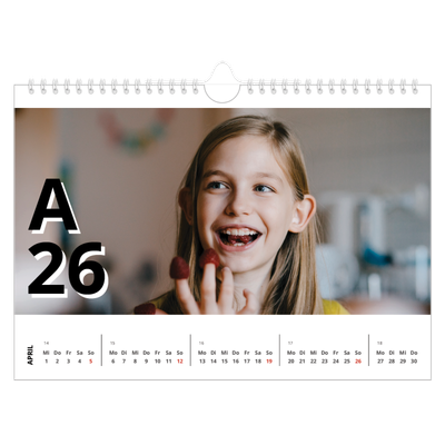 Fotokalender A4 — Große Zeichen [April]