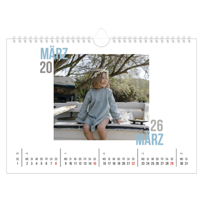 Fotokalender A4 — Doppelter Text [Marsch]