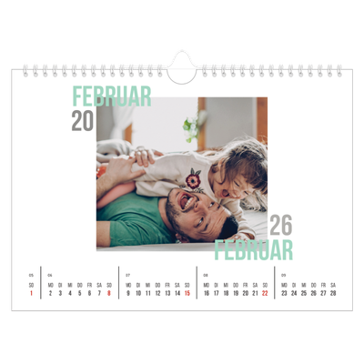 Fotokalender A4 — Doppelter Text [Februar]