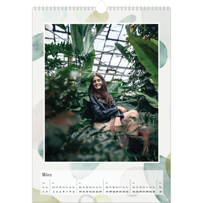 A3 Jahreskalender — Wasserfarbentupfer [Marsch]