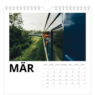 Jahreskalender Quadratisch — Weißer Rahmen [Marsch]